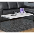 thumbnail image 2 of 22" x 44" x 16.25" White Clear Particle Board Tempered Glass Coffee Table, 2 of 5