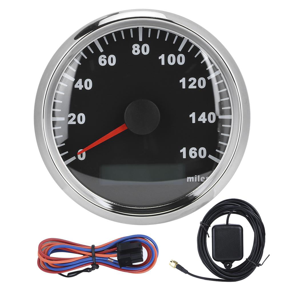 85mm 0-160MPH GPS Speedometer Gauge Black for Car Truck Boat Motorcycle US STOCK