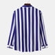 thumbnail image 3 of Camisa a rayas para hombre, manga larga, cuello vuelto, blusa holgada con botones para uso diario y trabajo, 3 of 5