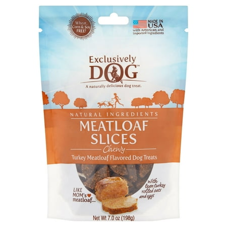 UPC: 0767451430007 | Exclusively Dog Meatloaf Slices Turkey Meatloaf Flavored Dog Treats  7.0 oz