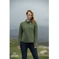 thumbnail image 5 of Aran Merino Wool Cardigan Women's Irish Asymmetrical Button Neck Cable Knitted Sweater Made in Ireland, 5 of 9