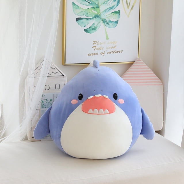 2022 New Q Version Shark Plush Toy / Creative Cute Fat Shark Doll / Children's Birthday Giftblue30cm Deng Xun unisex
