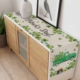 thumbnail image 4 of St. Patrick's Day Table Runner - 108 Inch Long, Kitchen Dining Table Runner Dresser Scarves, Green Truck Lucky Shamrocks Flags Retro Farmhouse Decor for Coffee Tables Wedding Party Banquet, 4 of 8