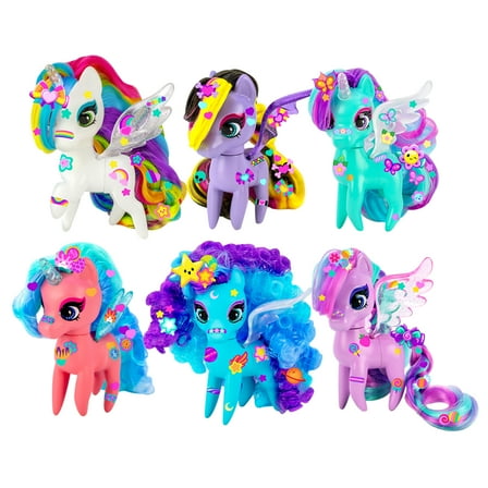 Decora Ponies, Collectible 3.5" Fashion Ponyz Toy with Accessories, Assorted Styles