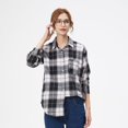 thumbnail image 2 of Brand Casual Women's Flannel Plaid Shirt 2023 Autumn New Boutique Ladies Loose Blouse and Tops Female Long Sleeve Shirts Clothes, 2 of 5