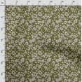 thumbnail image 3 of Soimoi Floral Print,Cotton Cambric, Quilting Fabric Sold by The Yard 42 Inch Wide, Medium Weight Cotton Fabric, SewingSupplies,Olive Green & White, 3 of 5