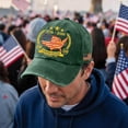 thumbnail image 4 of 250th USA Anniversary Denim Baseball Cap America's Commemorative Patriotic Hats Green One Size, 4 of 7