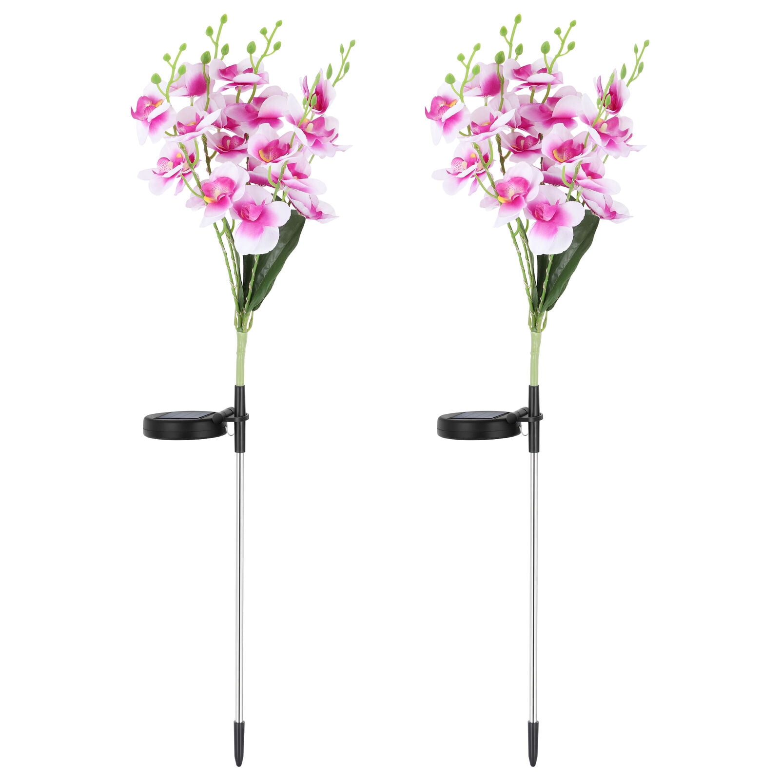 2 Pack Solar Phalaenopsis Flowers Lights Design, Upgraded Garden Solar Lights