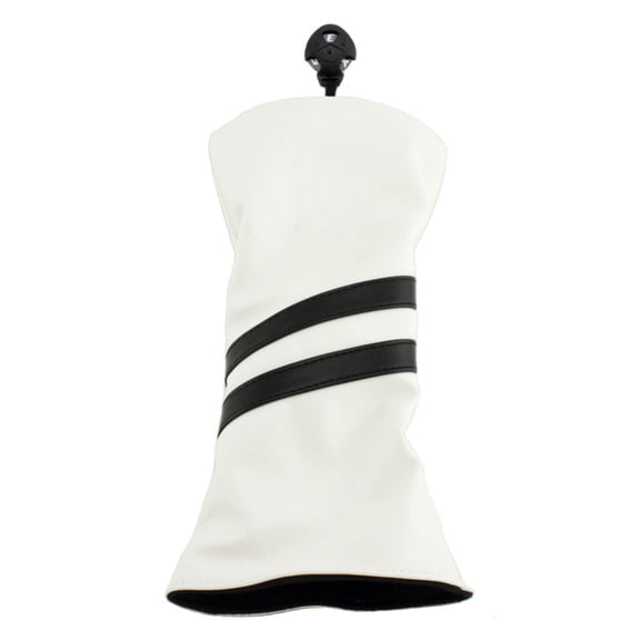 Hurricane Golf 2 Stripe Hybrid Headcover White/Black Synthetic Leather