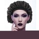 thumbnail image 1 of Sombrero de satén pelo rizado de seda pelo largo natural sombrero de noche se?oras diadema de noche (talla única negra) ZefeiWu 8390605302756, 1 of 1