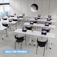 thumbnail image 7 of 2 PCS Folding Conference Table on Wheels,47.2 IN Modular Flip-Top Conference Room Table for 6–12 People, Mobile Training & Meeting Table for Office Classroom School, Space-Saving Design, 7 of 7