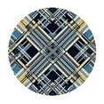 thumbnail image 2 of PIKWEEK  Fitted Round Tablecloth  Nautical Plaid,Dusty Blue Faded Navy and Brown Gingham Checked Table Cover,Elastic Edged Table Cloth Fits Round Tables, 2 of 7