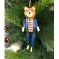 thumbnail image 2 of Ruth + Wilde Brown Bear Christmas Tree Ornament - Hand Painted Carved Albesia Wood from Bali, 2 of 5