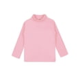 thumbnail image 3 of Yartina Kids Brushed Thermal Underwear Turtle Neck Tee Thermal Baselayer Long Sleeve T-Shirt Winter Pink 150, 3 of 5