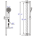 thumbnail image 2 of ALFI brand AB7938-PC Polished Chrome Sliding Rail Hand Held Shower Head Set with Hose, 2 of 7