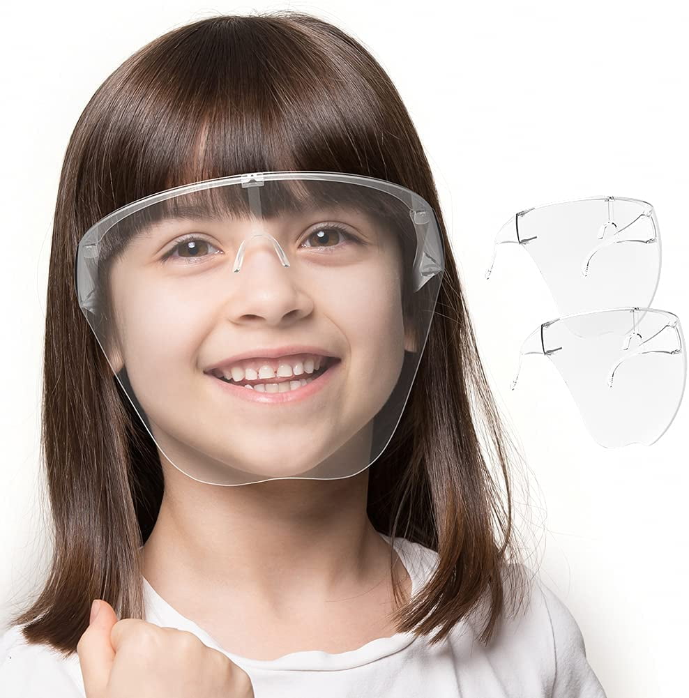 Kids Boys Girls Face Shield Face Mask Anti Splash Plastic HD Clear Anti Fog Mask 