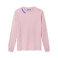 thumbnail image 2 of Daxton Premium Chicago Men Long Sleeves T Shirt Ultra Soft Medium Weight Cotton, Light Pink Tee Royal Letters 1XL, 2 of 3