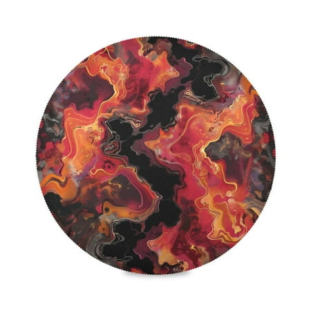 

Round Plate Mat 15.4x15.4 Inchesx4 Placemat Table Mat Kitchen Mat Coffee Mat Fabric Thick Strong Wear-Resistant Heat Resistance Red Paste