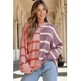 thumbnail image 5 of Ushdele Vibrant Pink Stripe Oversized Sweater - Stylish & Cozy! 💃🌸, 5 of 8