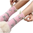 thumbnail image 5 of Xfvqtps Fuzzy Socks for Women Fluffy Slipper Socks Cute Embroidery Winter Warm Soft Sleep Socks, 5 of 7