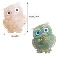 thumbnail image 2 of Handcrafted Owl Natural Crystal Stone Resin Figurines Colorful Crystal Owl Ornaments 2Pcs, 2 of 4