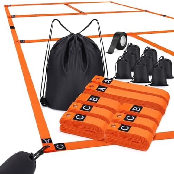 Portable Temporary Pickleball Court Lines Markers with Tape & 8PCS Sandbags, No Measurement Required Official Size Pickleball Lines Marking Set for Outdoor Indoor$$Sport & Recreation Other