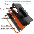 thumbnail image 5 of For Samsung Galaxy S23 Ultra Case,Takfox Holster Phone Case with Built-in Screen Protector Swivel Belt Clip [3 Layers] Heavy Duty Full Body Protection Shockproof Kickstand Cover-Black/Orange, 5 of 10