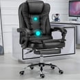 thumbnail image 2 of Silla Ejecutiva Ergonómica con Altura Ajustable de Escritorio Sillón para Oficina con 2 Puntos de Masajes Y Reposapies con Ruedas Giratorias 360 Grados Lumax  Color Negro, 2 of 7