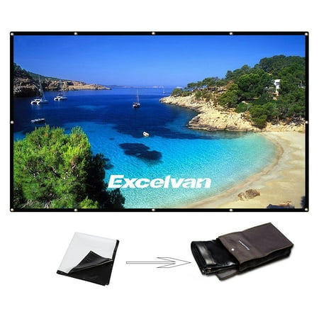 Excelvan Projection Projector Screen 60 Inch HD 16:9, Portable Foldable Indoor Outdoor Movie Screenï¼ Suitable for HDTV/Sports/Movies/Presentations (60