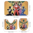 thumbnail image 3 of Power Rangers 4 Pcs Bathroom Shower Curtain Set with Rugs(Bath Mat,U Shape Mat, Toilet Lid Cover Mat) Bathroom Accessory Sets, 3 of 8