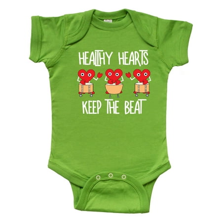 

Inktastic Healthy Hearts White Text Gift Baby Boy or Baby Girl Bodysuit