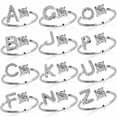 thumbnail image 6 of EOEMY A-Z Initial Letters 925 Silver Micro Zircon Rings Name Rings Adjustable Women-Gold-X, 6 of 9