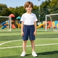 thumbnail image 7 of VBTAPA Boys Girls Cotton Athletic Shorts, Toddler Athletic Basketball Short Pants, Solid Summer Soccer Shorts, Kids School Sports Jogger Shorts Navy 8-9 Years, 7 of 7