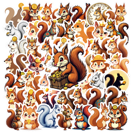 Cartoon Squirrel Stickers Stickers Waterproof Squirrel Stickers Sticker for Water Bottle Laptop Phone Cases Planner Skateboard Luggage Helmet Party Favor Decor Ideal for Adults Teens Teacher Rewards