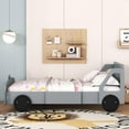 thumbnail image 2 of Full Size Car-Shaped Platform Bed with Wheels,Gray, 2 of 14