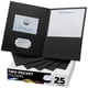 thumbnail image 1 of Carpeta FILE-EZ de papel texturizado negro con dos bolsillos, paquete de 25, 1 of 8