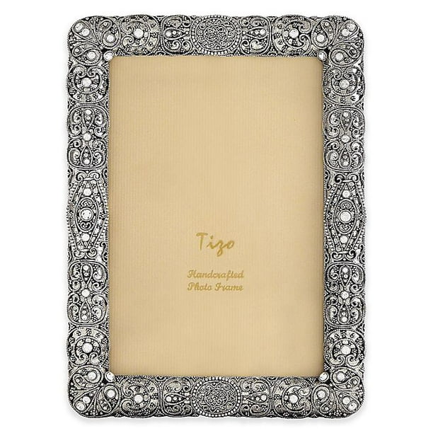 Tizo Design 8Inch x 10Inch Jeweled Silver Frame