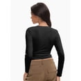 thumbnail image 5 of Women’s Basic Skinny Crop Top Tee Shirt Short Sleeve Workout Round Neck Cropped Tshirt, 5 of 6