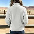 thumbnail image 6 of UDAUDU Womens Sherpa Jacket Fuzzy Full Zip High Neck Long Sleeve Coat Lightweight Fall Winter Fashion Teddy Outwear with Pocket L, 6 of 6