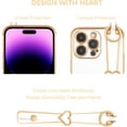 thumbnail image 2 of Designed for iPhone 14 Pro Max 6.7 inch Case,Luxury Plating Edge Love Hearts Pattern with Wristband Kickstand Camera Lens Protection,Soft Shockproof Cover for Girls Women,White, 2 of 6