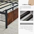 thumbnail image 5 of Tzicr King Size Bed Frame with Storage,Metal Platform Bed Frame with 2 Tier Storage Headboard and Electrical Outlet,USB Port Charging Station,Easy to Assemble,No Springs Required (Brown), 5 of 7