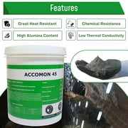 Castable Refractory Cement high Temp- 2822F Rated - 4 LBS - 45% Alumina | Furnace Cement, High Temperature Fireplace Cement Refractory