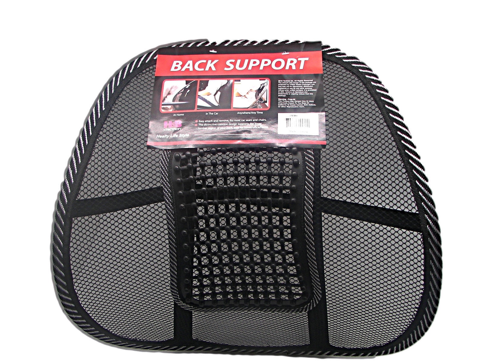 Mesh Back Lumbar Support Massage Beads For Car Seat Chair Massage Cushion T1H2 