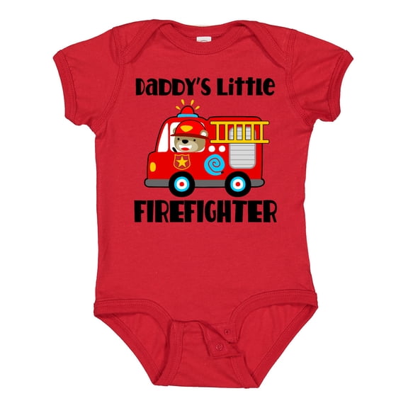 Inktastic Daddys Little Firefighter Boys or Girls Baby Bodysuit