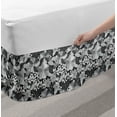 thumbnail image 2 of Floral Bed Skirt, Greyscale Composition with Vintage Design Inspirations Nostalgic, Elastic Bedskirt Dust Ruffle Wrap Around for Bedding Decor, 4 Sizes, Charcoal Grey Pale Grey, by Ambesonne, 2 of 2