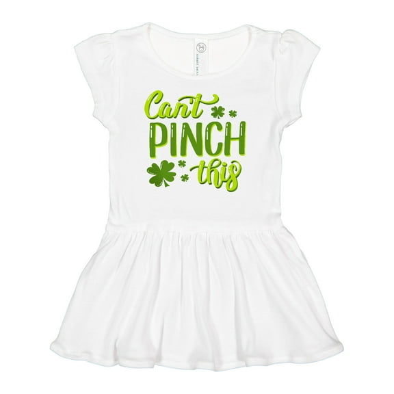 Inktastic St. Patrick's Day Can't Pinch This Hand Lettering Girls Baby Dress