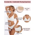 thumbnail image 5 of Sujetador en V profundo, de corte bajo, sexy, para mujer, acolchado, cómodo, alisado, inalámbrico, sujetador de levantamiento, bralette sin costuras, blanco, M, 5 of 5