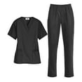 thumbnail image 2 of Strictly Scrubs Women’s Scrub Set – Includes V-Neck Top and Elastic Pant (Medium, Black), 2 of 7