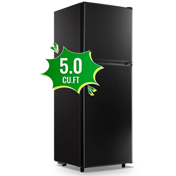 TACOOL Refrigerator with Top Freezer 4.5Cu.ft Two Door Small Mini Fridge with Extra Drink Space for Home Office Dorm Grey