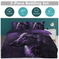 thumbnail image 5 of 3 Pcs Soft Bedding Set, Includes 1 Duvet Cover with Zipper And 2 Pillow,Shams Purple Wolf King(102"×90"), 5 of 8